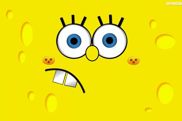 Bob esponja cara de dibujos animados