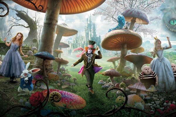 Kunst über Alice im Wunderland mit Johnny Depp