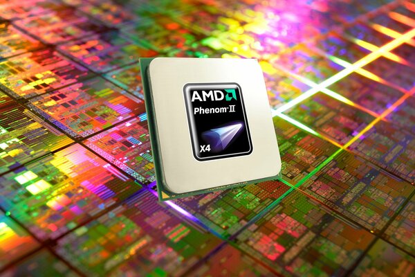 Processor on a bright abstract background