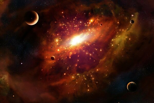 Universo stellare galattico rosso