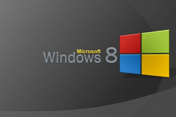 Logotipo de Microsoft Windows 8 sobre fondo gris