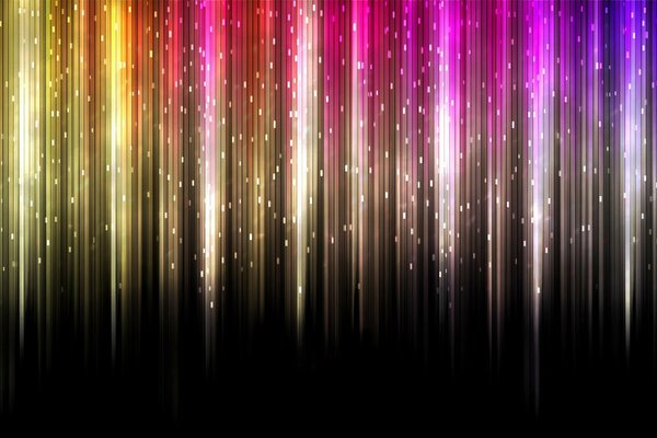 Yellow , pink and purple glowing lines on a dark background