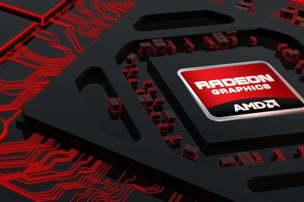 Stylish image of the AMD graphics processor from radeon