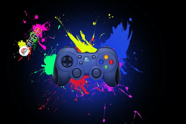 Gamepad en spray de pintura con el logotipo de fifa13