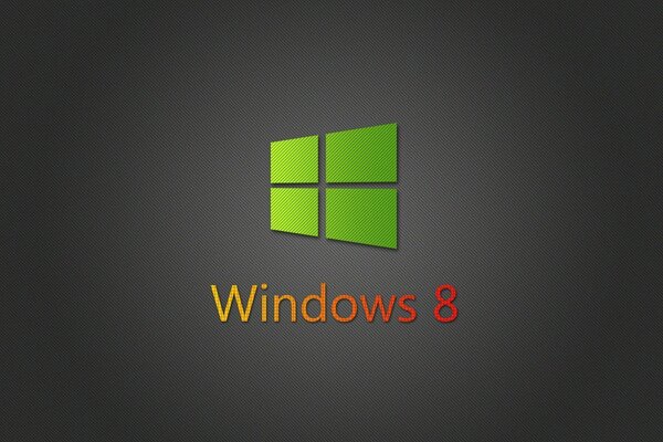 Grünes Windows 8-Logo auf grauem Hintergrund