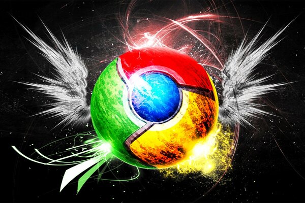 Das Logo des Google Chrome-Browsers in Texturen