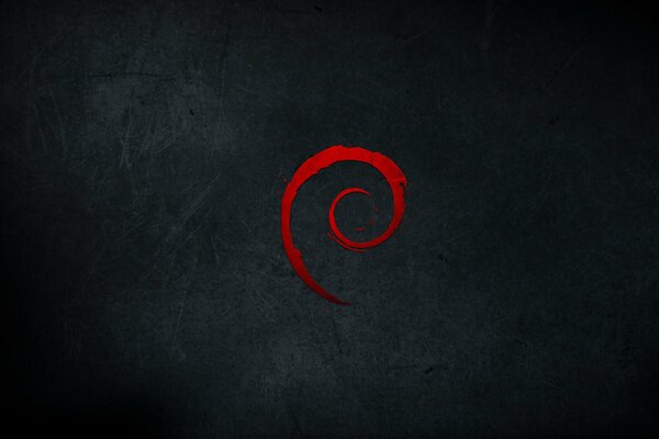 Signo Debian Linux rojo sobre negro
