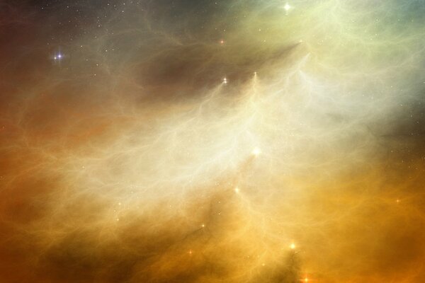 Космический туман с сиянием звёзд