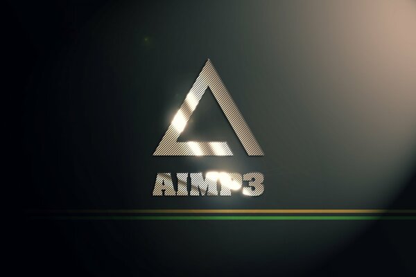 AIMP3 player logo on a black background