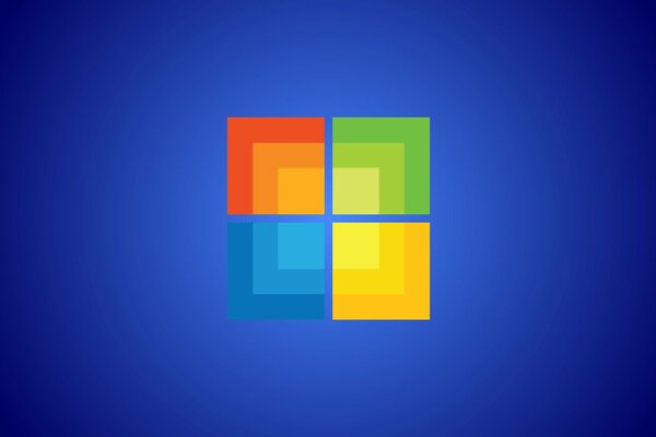 Farbiges Windows 8-Logo auf blauem Hintergrund