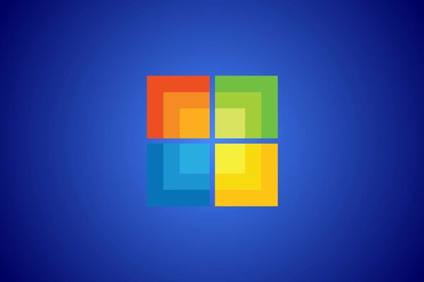 Logo colorato di windows 8 su sfondo blu