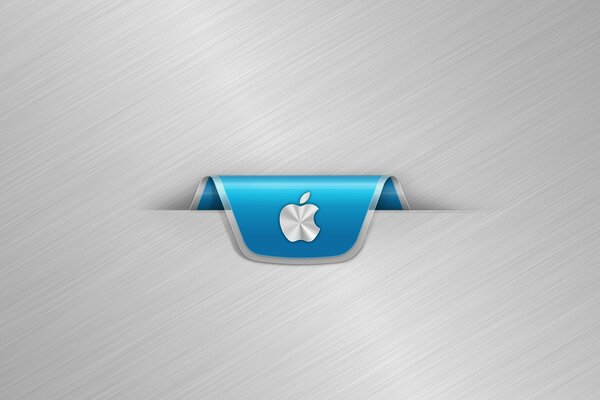 Minimalistyczne logo apple w metalu