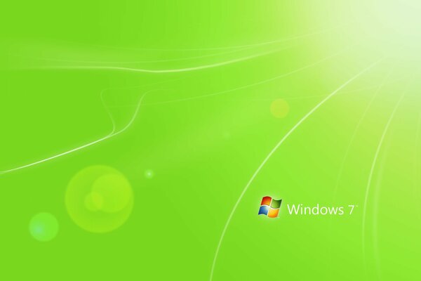 Windows 7 su sfondo verde con strisce