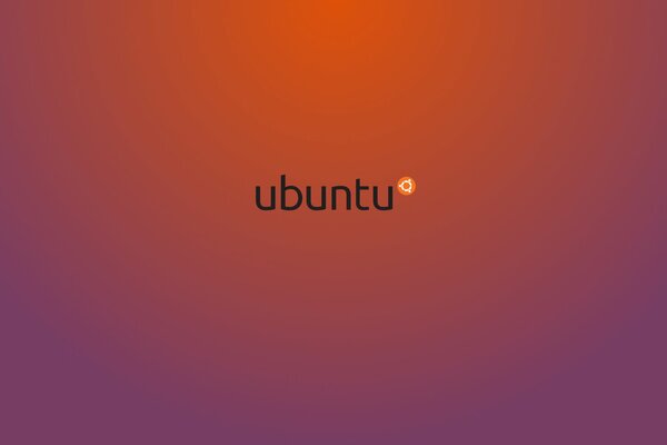 Фиолетовые обои в минималистичном стиле с логотипом ubuntu