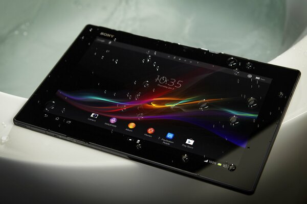 Sony Xperia tablet in the bath