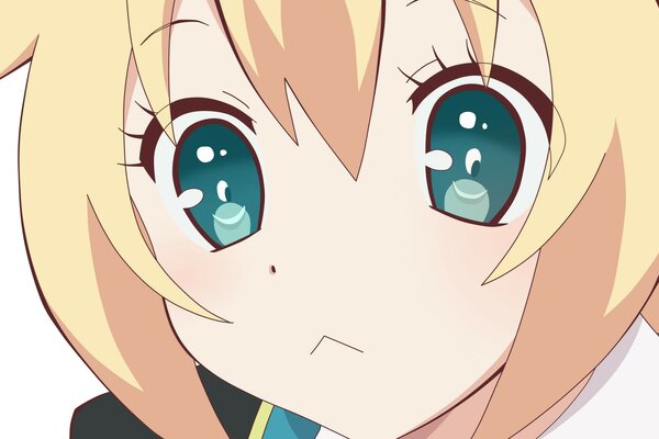 Anime girl avec des yeux verts
