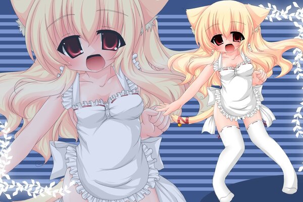 Loli Kisa en costume de femme de chambre érotique