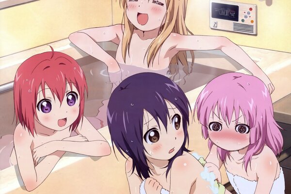 Anime Art. Etty. Las niñas en el baño