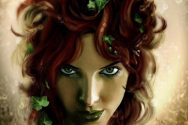 Ragazza trucco verde Photoshop