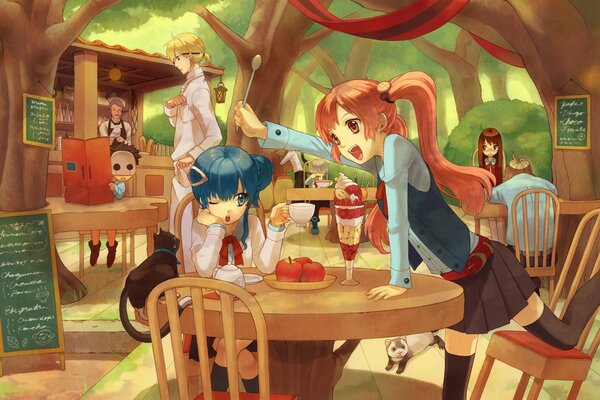 Anime Desktop-Hintergrund Picknick