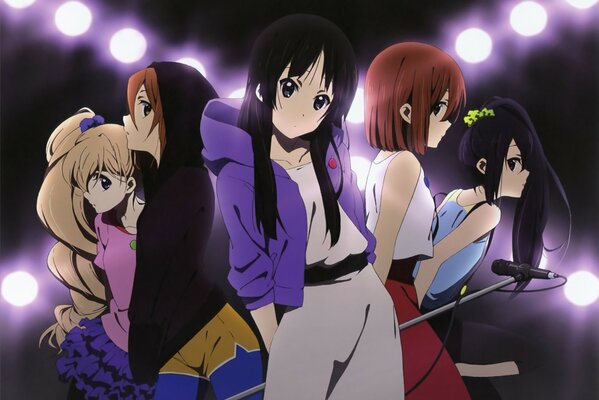 A group of girls in the spotlight