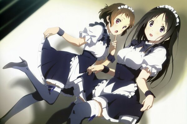 Anime two maid girls