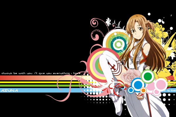 Yuki Asuna bailando con flores