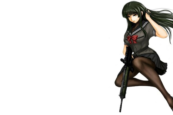 Anime girl with a gun