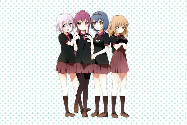 4 schoolgirls in uniform