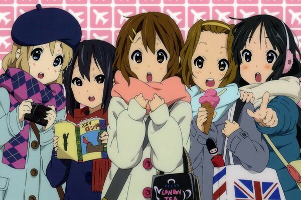Anime chicas cinco personas