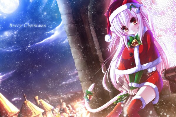 Anime. Winter. Santa Costume