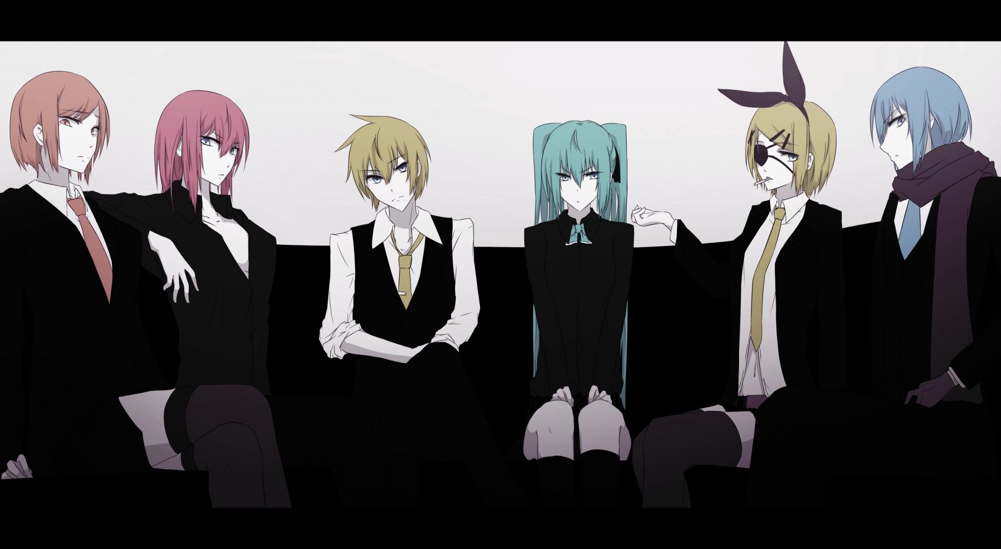 kagamine len kagamine rin diademas kaito meiko bufanda hatsune miku megurine luka