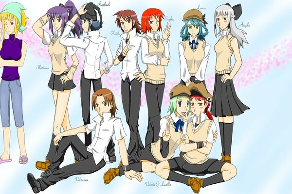 Anime image of school children