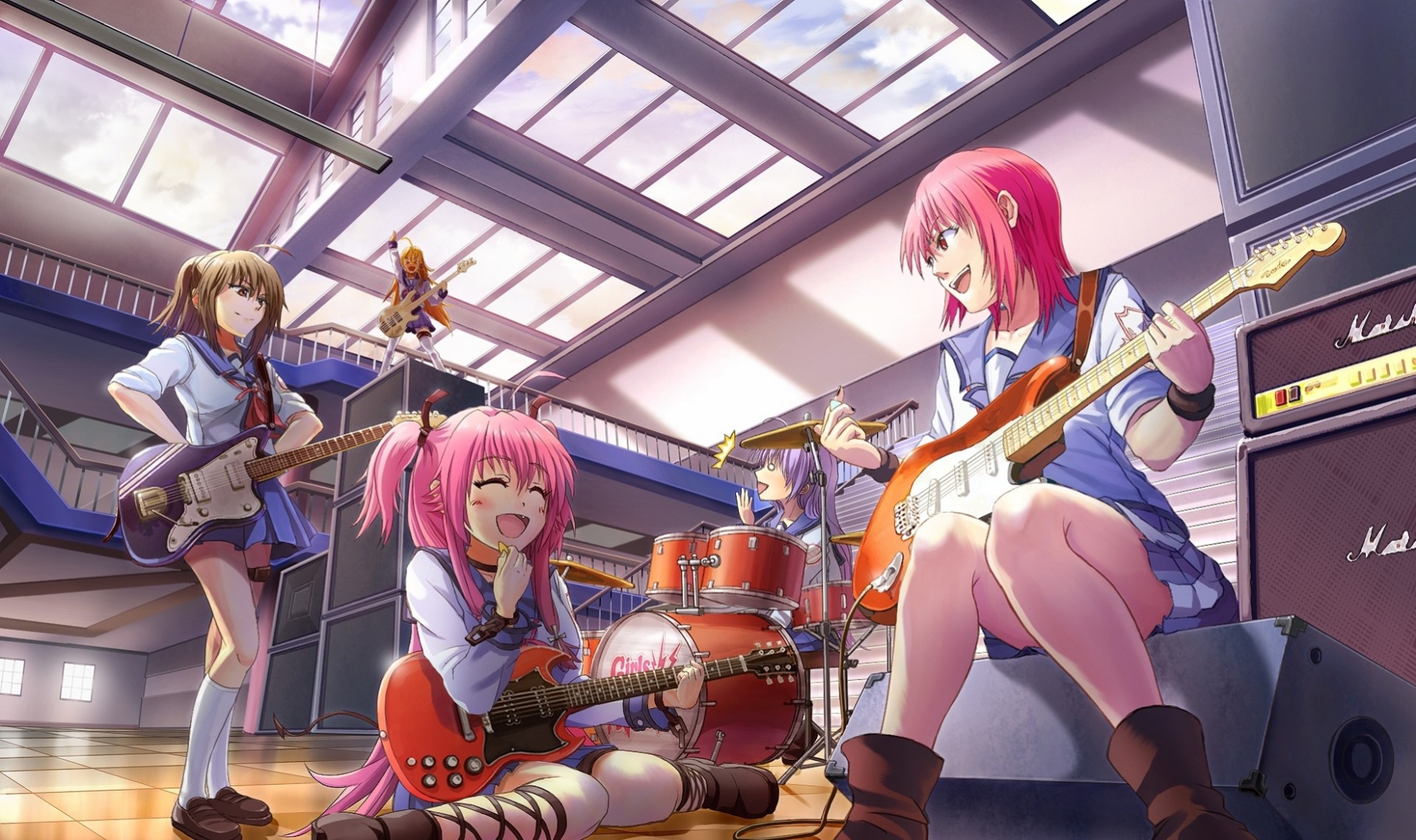 eifuku gitarre instrument schlagzeug yui angel beat