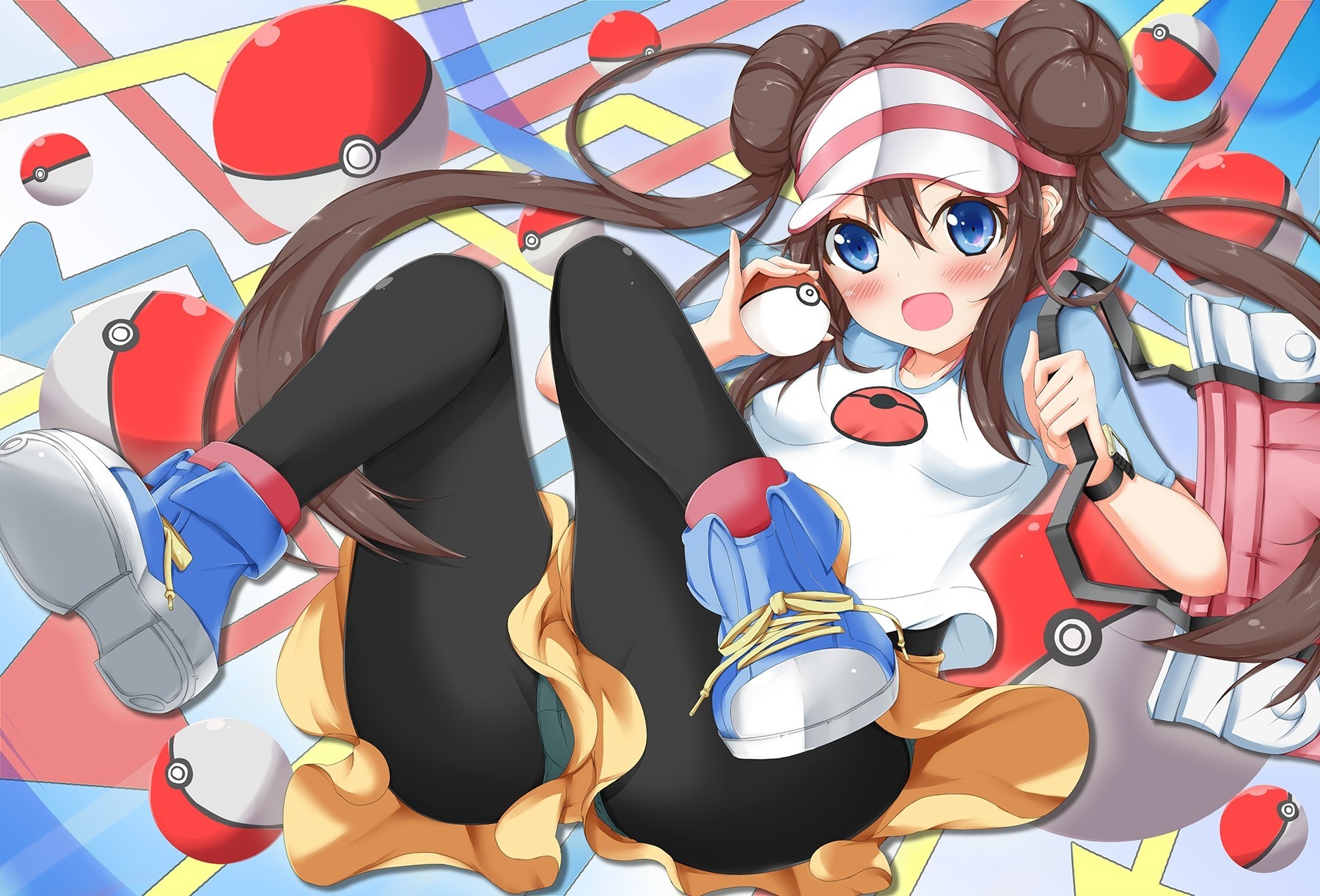 blue eyes hat blush tights twintails underwear short