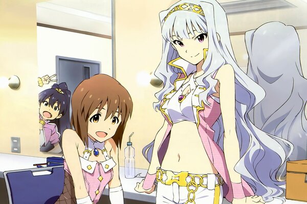 Ganaha hibiki with shijou takane and hagiwara yukiho