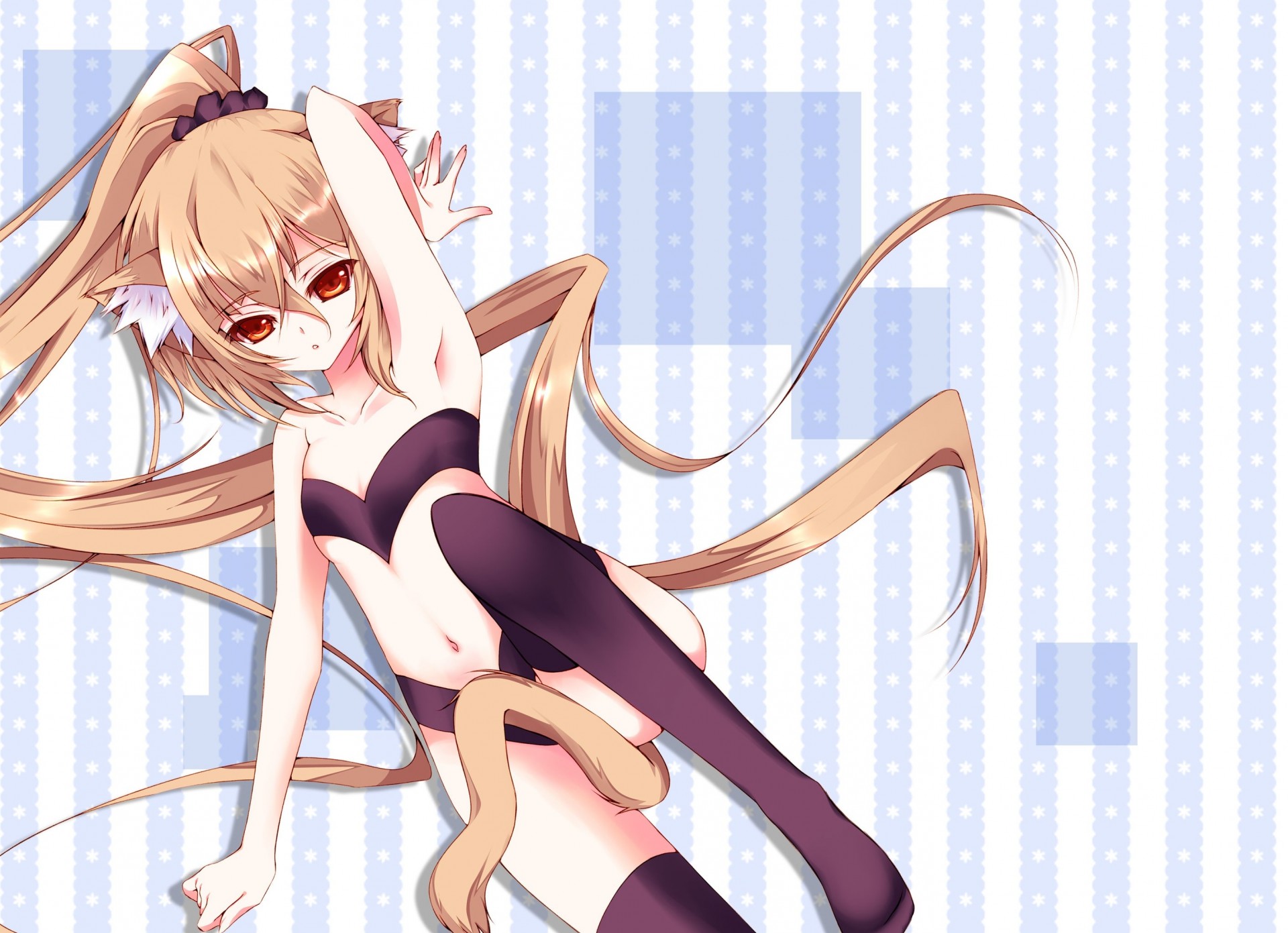 tagme long hair animal ears thighhighs tail