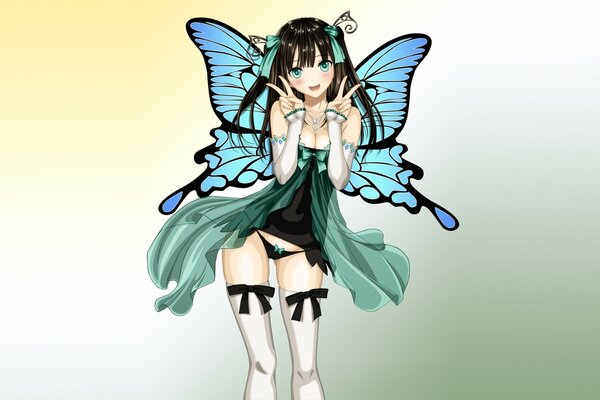 Sexy bow with butterfly wings