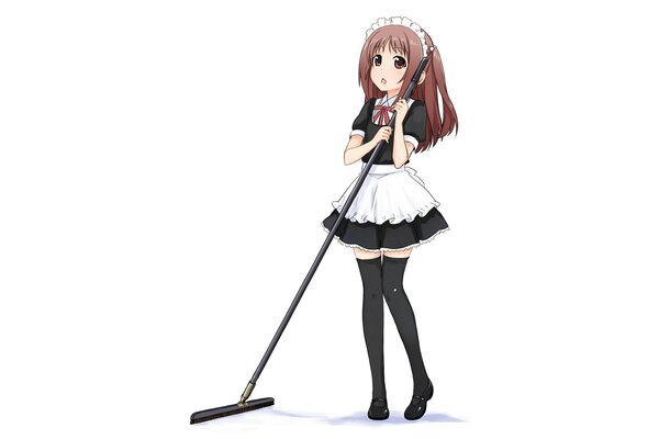 The maid girl from the anime cartoon