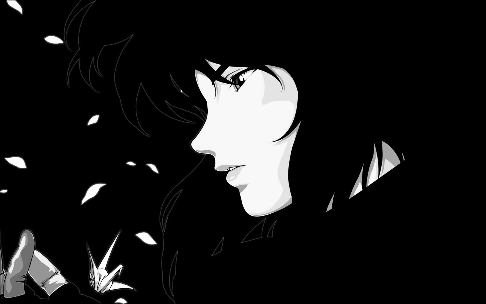 female face white leaves graphics black and white drawings profile girls-a face-a eyes-a profile-a