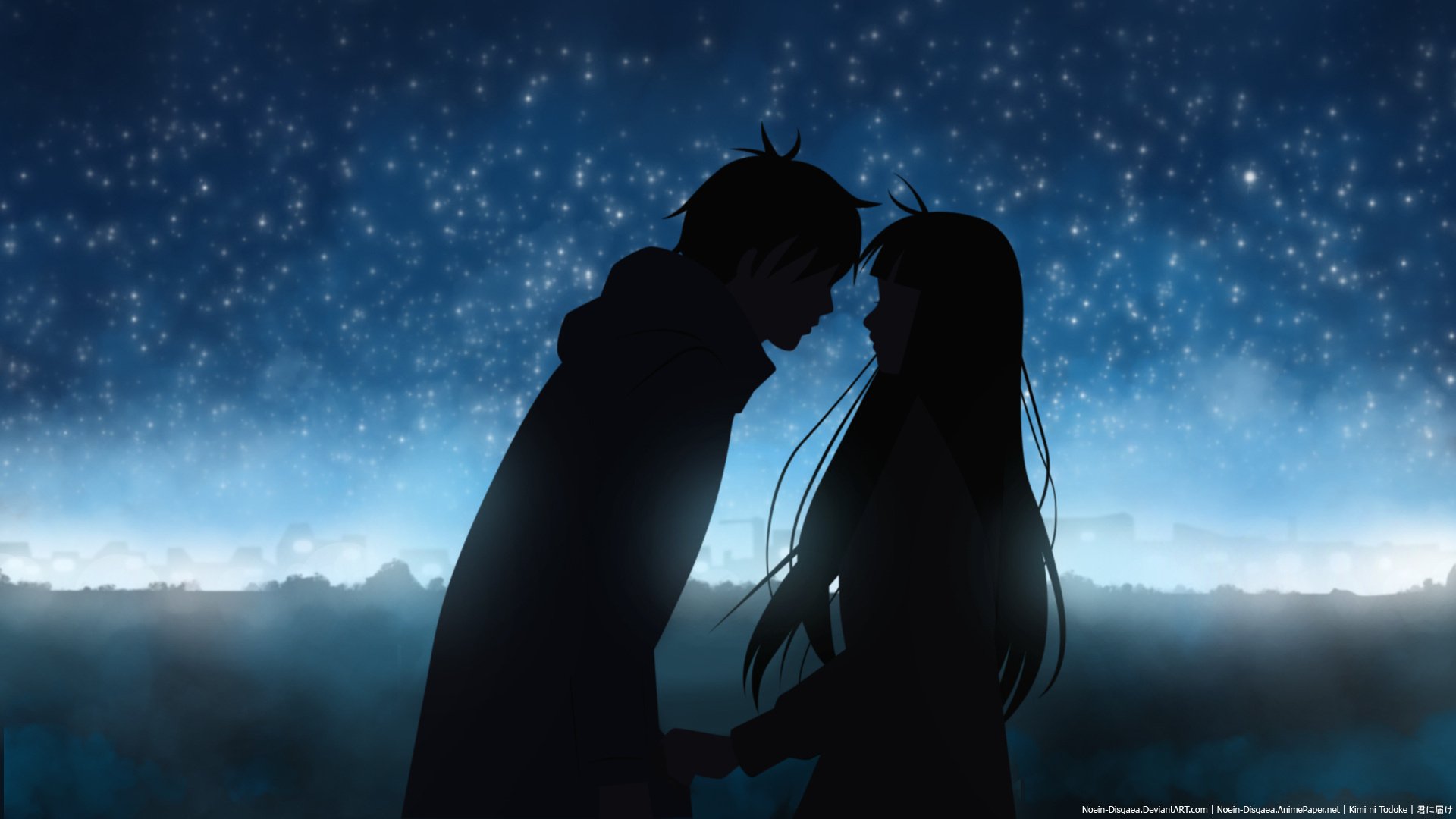 couple d amoureux ciel nocturne étoiles amour dessins baiser ciel nocturne-a couple amour-a nuit-a silhouette-a