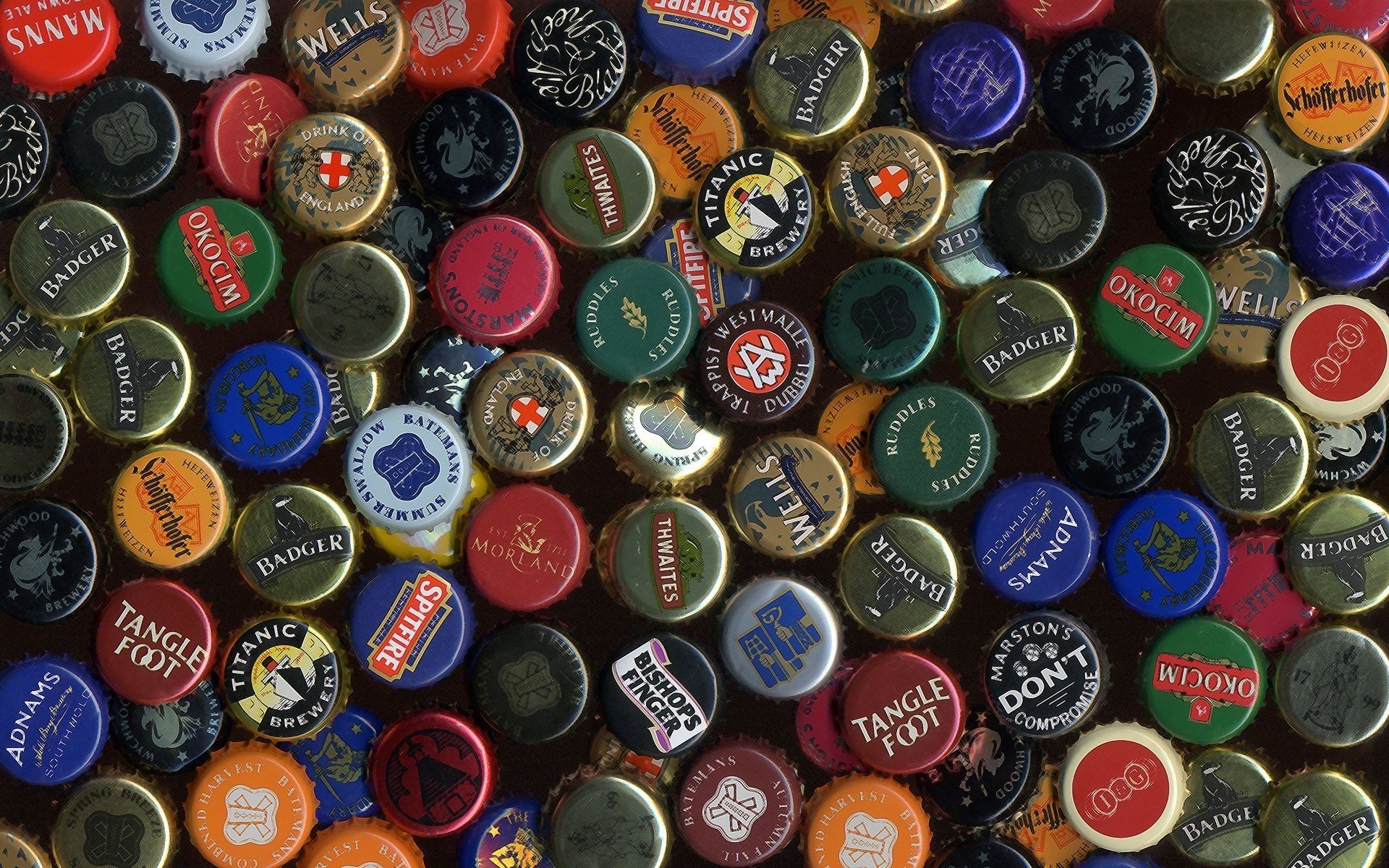 bottle caps different firms a bunch