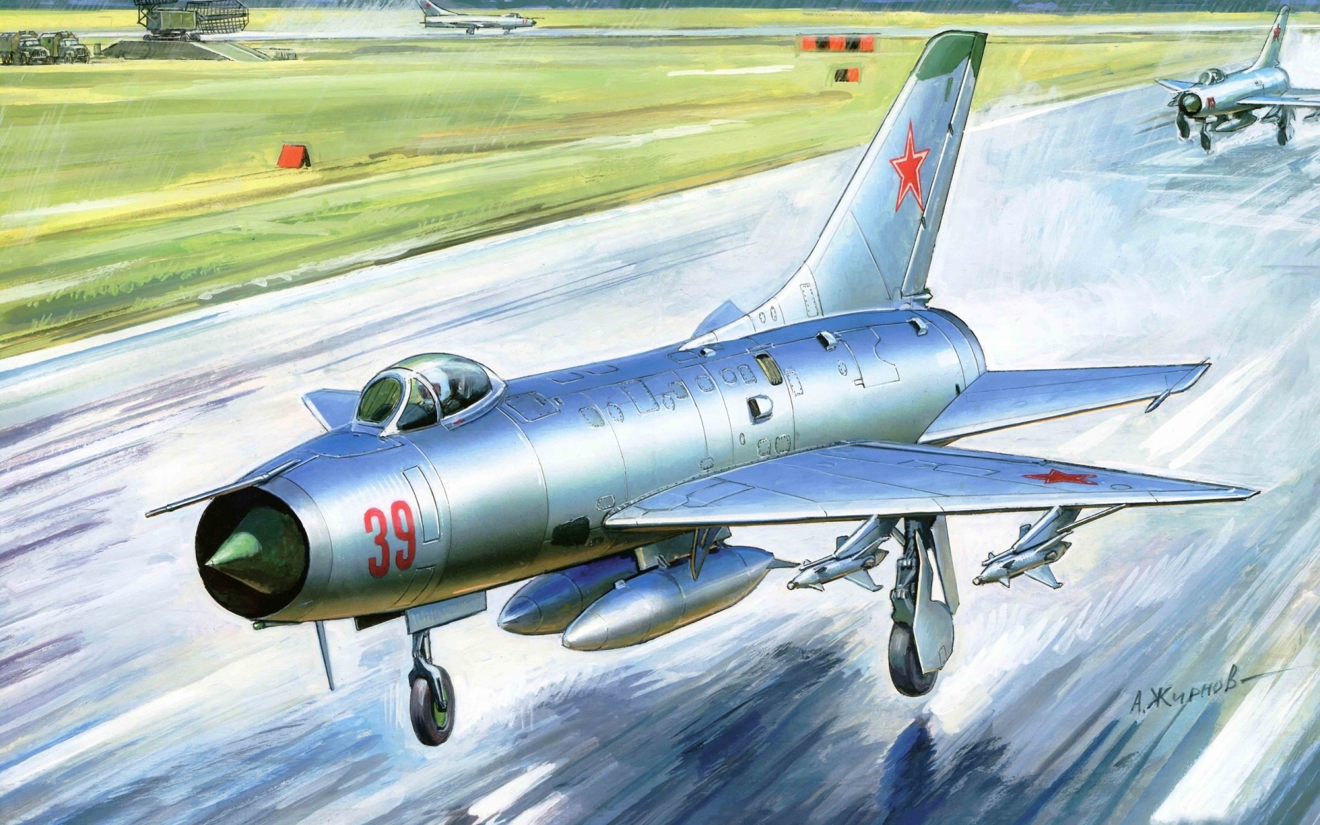 plane art su-9 single-engine soviet