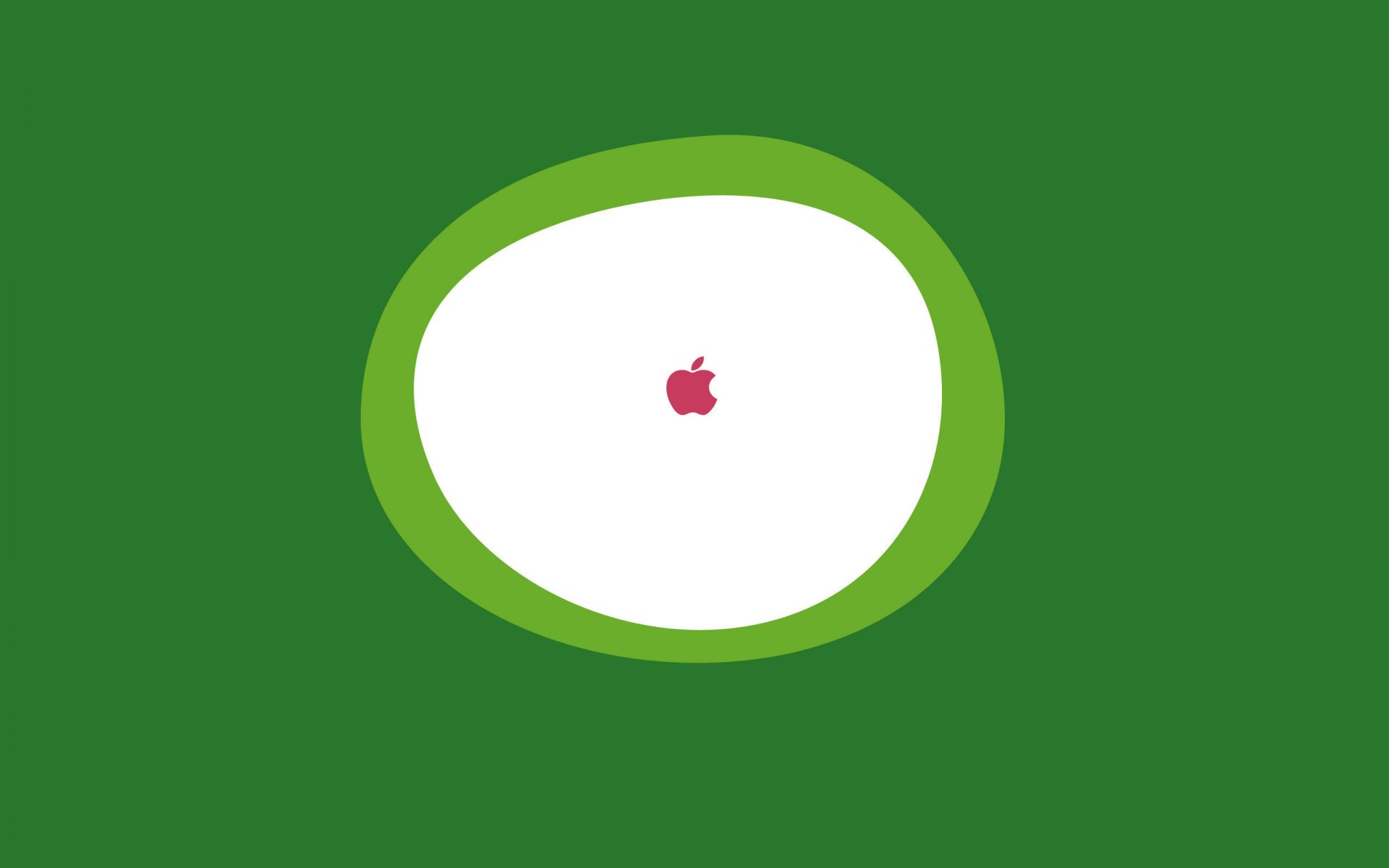 minimalisme pomme icône logo cercle ovale vert fond blanc