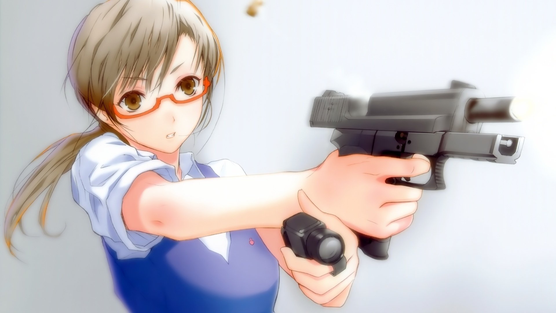 girl with glasses persistence weapon shooter drawings girls-a face-a eyes-a portrait-a shooter-a