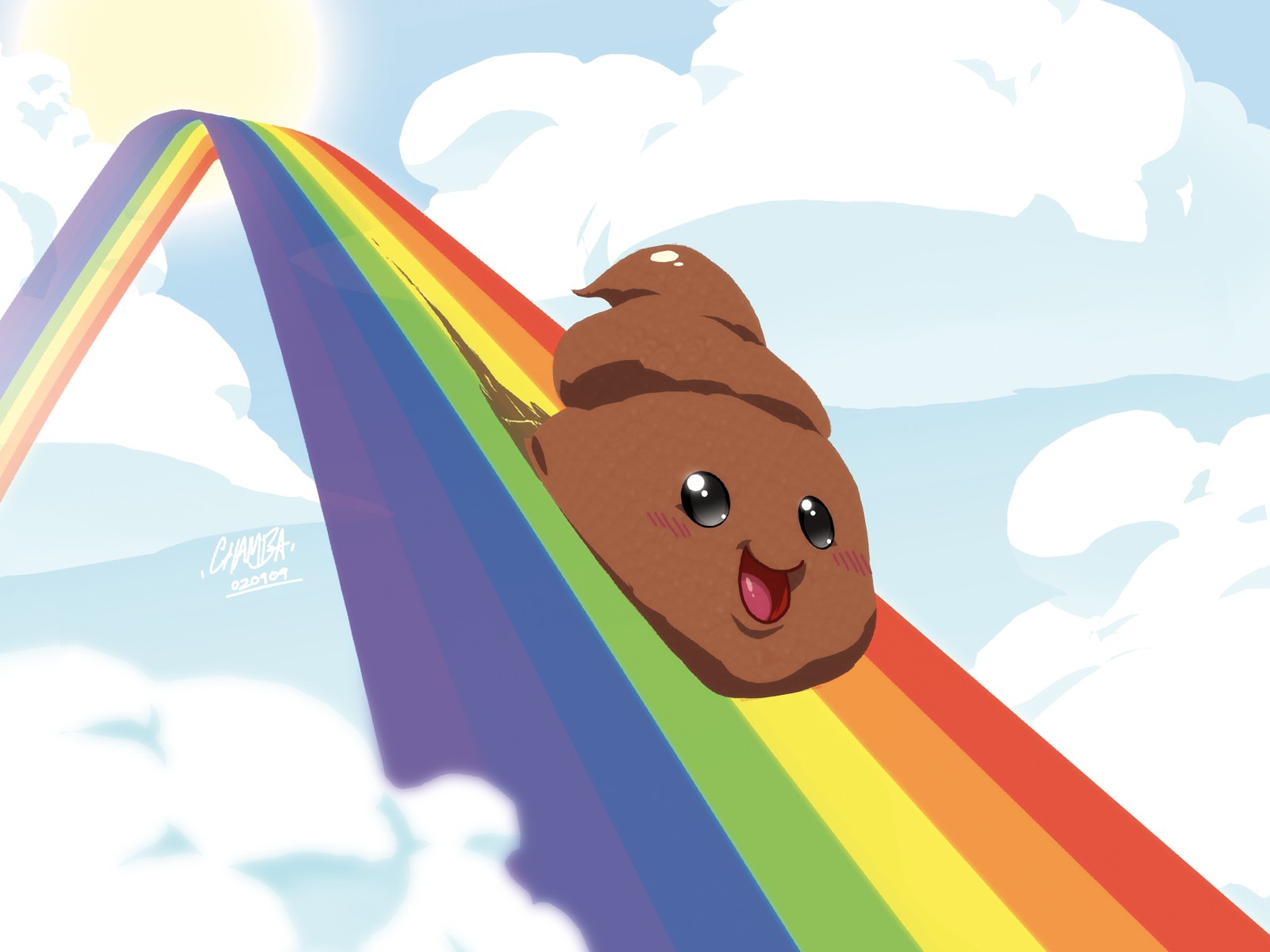 poop freude regenbogen