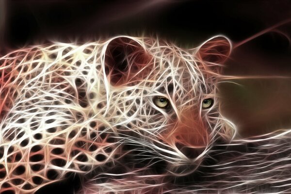 Traitement de la lumière du prédateur léopard
