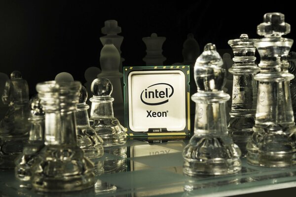 Процессор intel xeon на шахматной доске