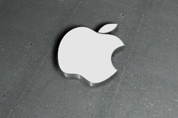 APPLE brand logo on a gray background