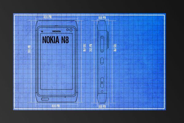 Drawing of a nokia smartphone on a notebook sheet